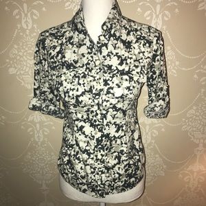 Camo button down top